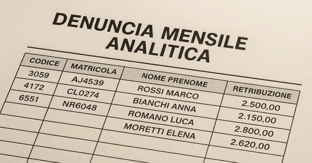 Denuncia Mensile Analitica
